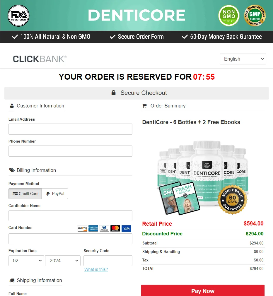 Denticore order form